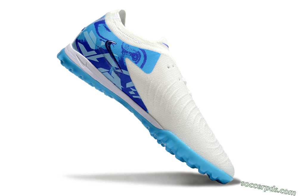 Nike Phantom GX 2 Elite TF Low-Tops Football Shoes - Beige/Blue/White 4