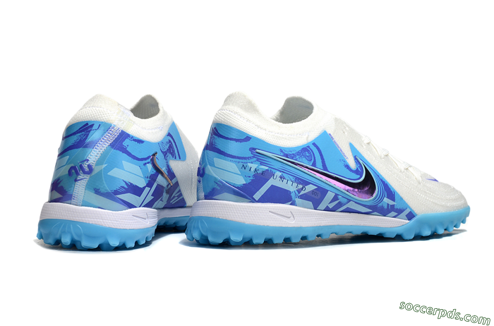 Nike Phantom GX 2 Elite TF Low-Tops Football Shoes - Beige/Blue/White 6