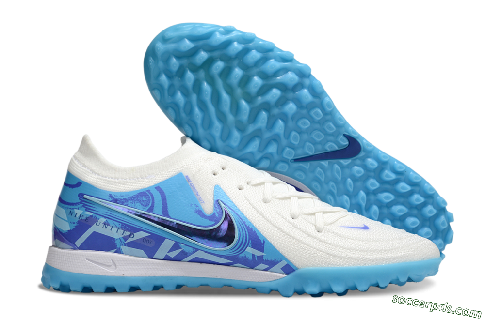Nike Phantom GX 2 Elite TF Low-Tops Football Shoes - Beige/Blue/White 1