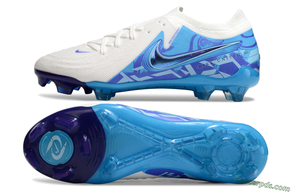 Nike Phantom Luna Elite FG Low-Tops Football Boots - Beige/Blue/White 0