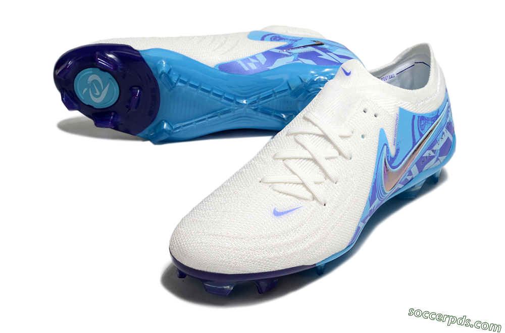 Nike Phantom Luna Elite FG Low-Tops Football Boots - Beige/Blue/White 3