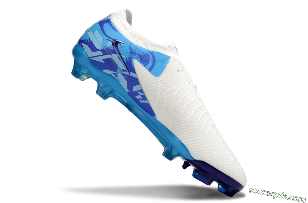 Nike Phantom Luna Elite FG Low-Tops Football Boots - Beige/Blue/White 4