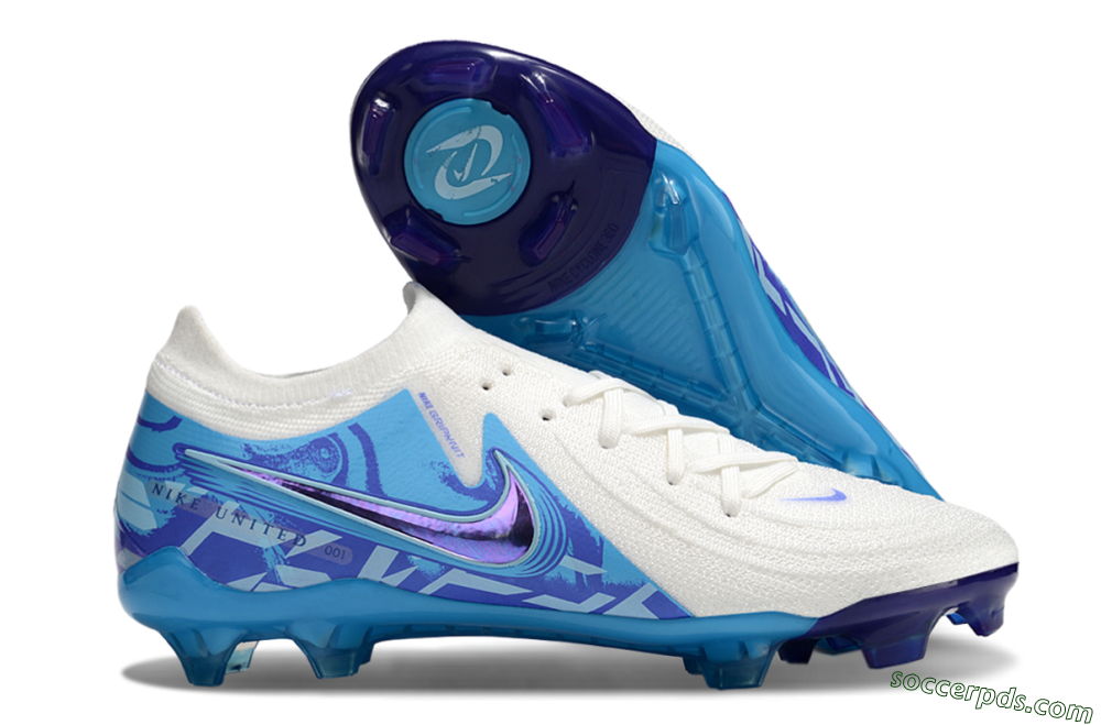 Nike Phantom Luna Elite FG Low-Tops Football Boots - Beige/Blue/White 1