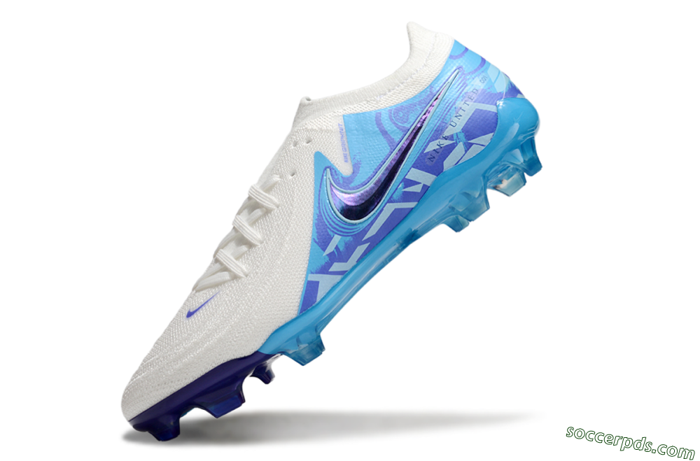 Nike Phantom Luna Elite FG Low-Tops Football Boots - Beige/Blue/White 5