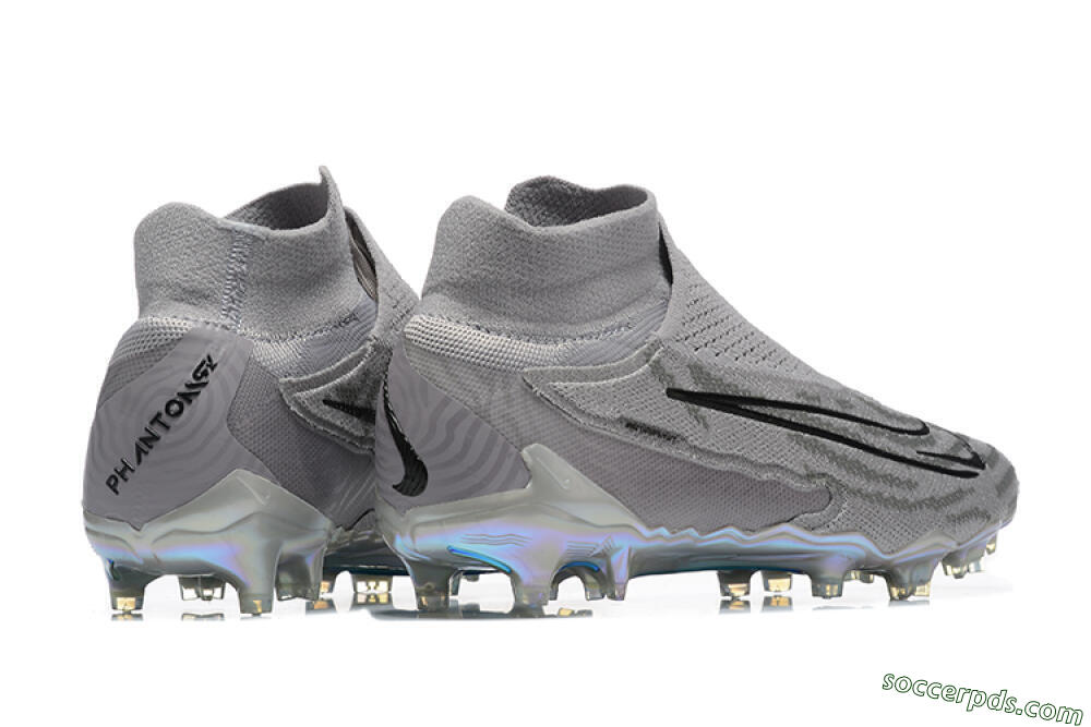 Nike Phantom GX 2 Elite FG High-Tops Football Boots - Grey/Black/Gold 9