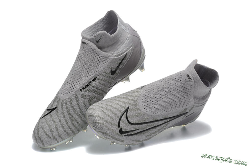 Nike Phantom GX 2 Elite FG High-Tops Football Boots - Grey/Black/Gold 6