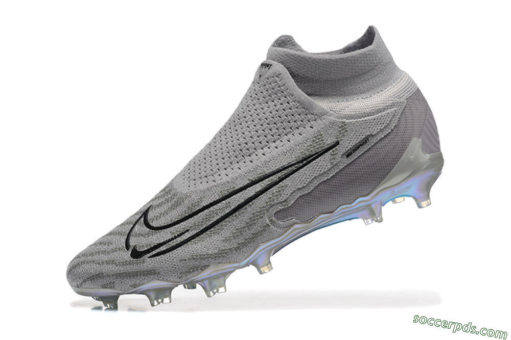 Nike Phantom GX 2 Elite FG High-Tops Football Boots - Grey/Black/Gold 8