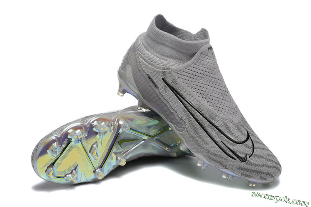 Nike Phantom GX 2 Elite FG High-Tops Football Boots - Grey/Black/Gold 4