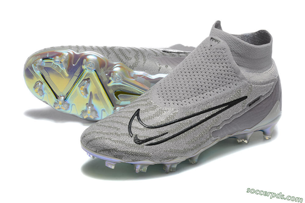 Nike Phantom GX 2 Elite FG High-Tops Football Boots - Grey/Black/Gold 3