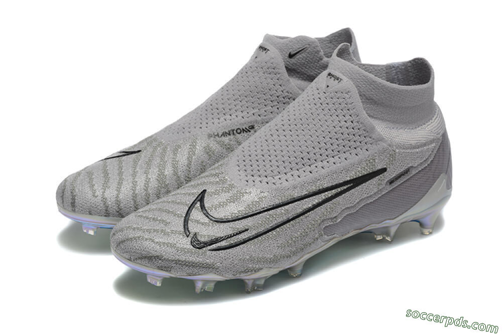 Nike Phantom GX 2 Elite FG High-Tops Football Boots - Grey/Black/Gold 5