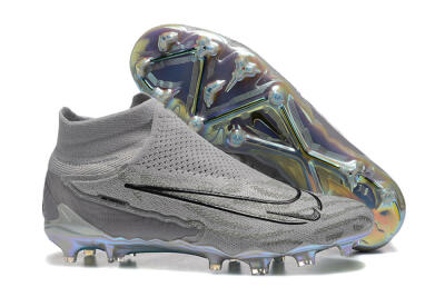 Nike Phantom GX 2 Elite FG High-Tops Football Boots - Grey/Black/Gold