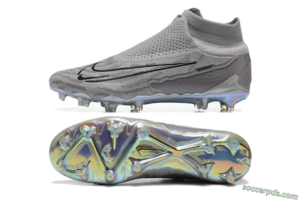 Nike Phantom GX 2 Elite FG High-Tops Football Boots - Grey/Black/Gold 0