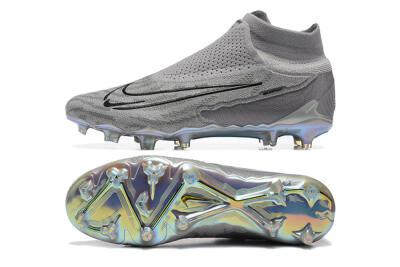 Nike Phantom GX 2 Elite FG High-Tops Football Boots - Grey/Black/Gold
