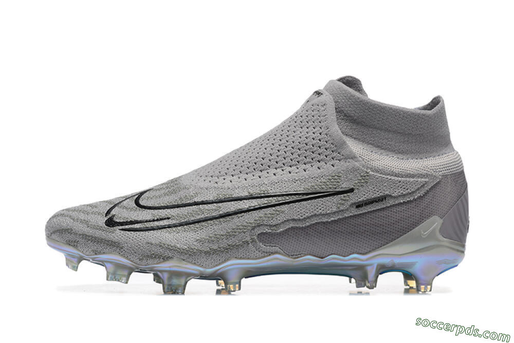 Nike Phantom GX 2 Elite FG High-Tops Football Boots - Grey/Black/Gold 2