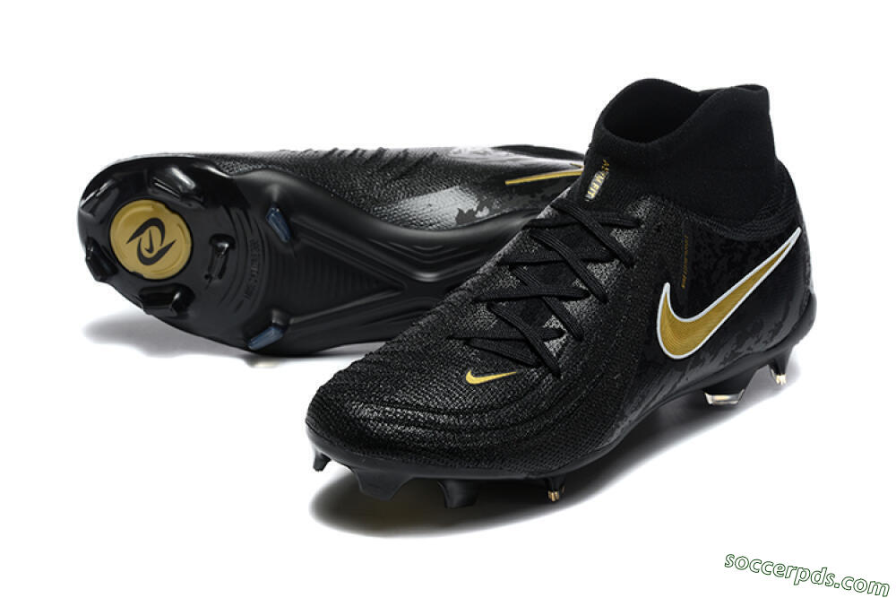 Nike Phantom Luna Elite FG High-Tops Football Boots - Black/Gold 3