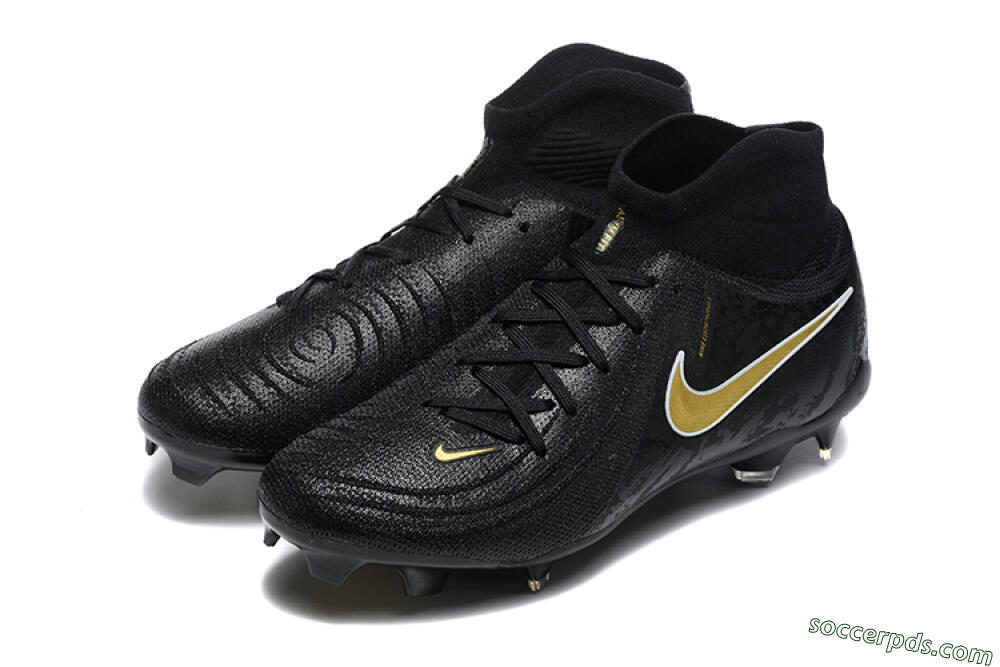 Nike Phantom Luna Elite FG High-Tops Football Boots - Black/Gold 5