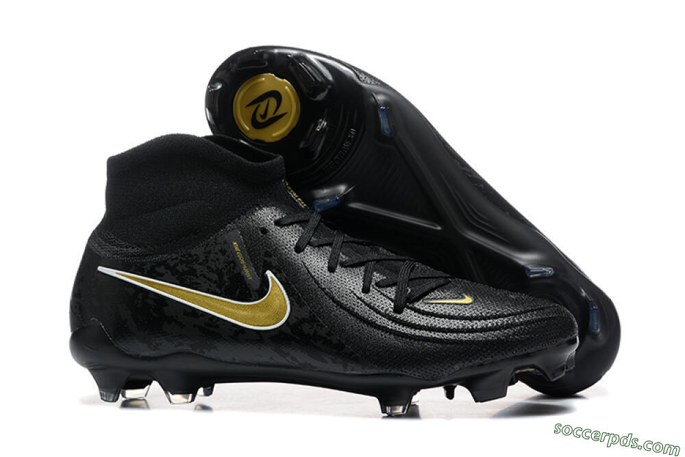 Nike Phantom Luna Elite FG High-Tops Football Boots - Black/Gold 1
