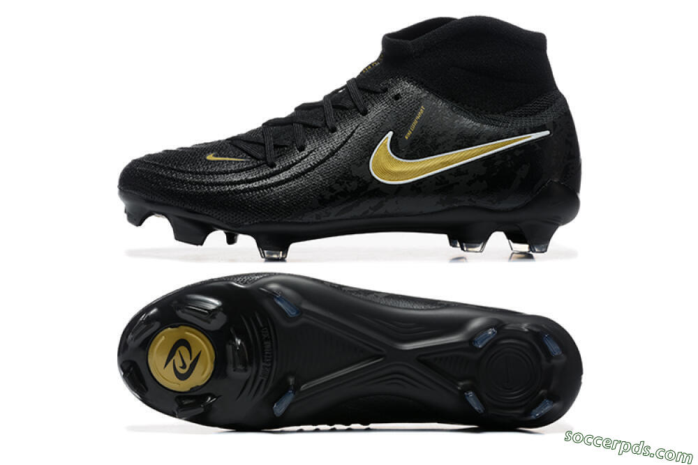 Nike Phantom Luna Elite FG High-Tops Football Boots - Black/Gold 0