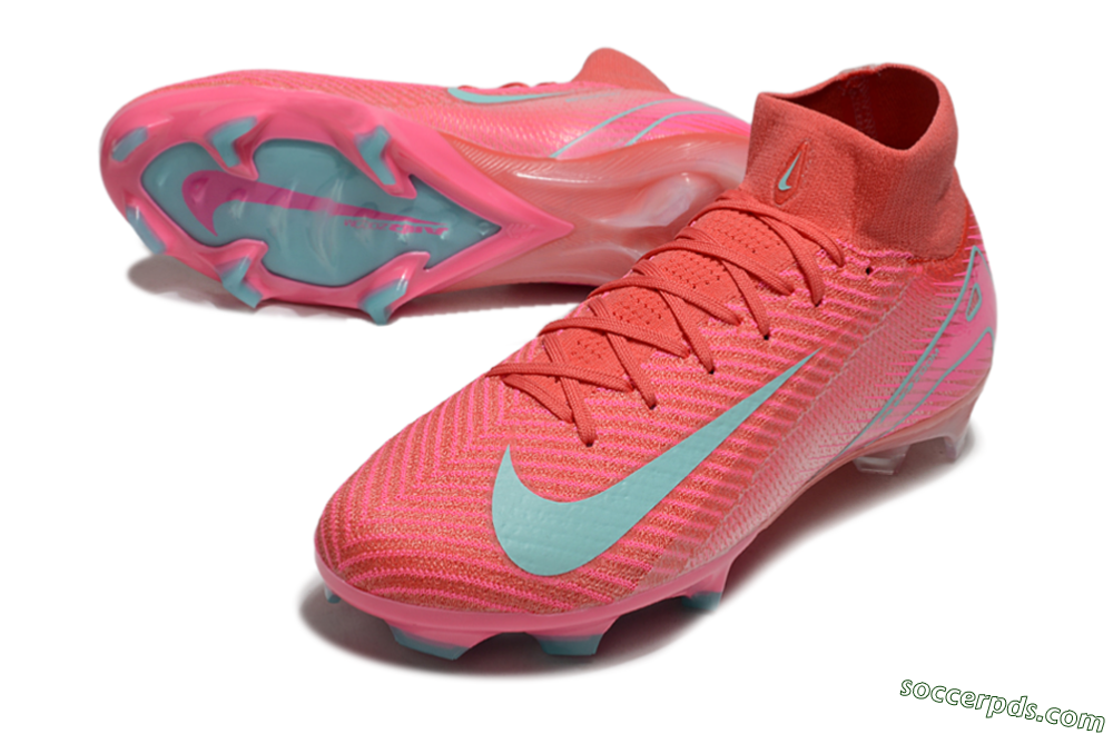 Nike Air Zoom Mercurial Superfly 10 Elite FG High-Tops Football Boots - Red/Jade/Pink 3
