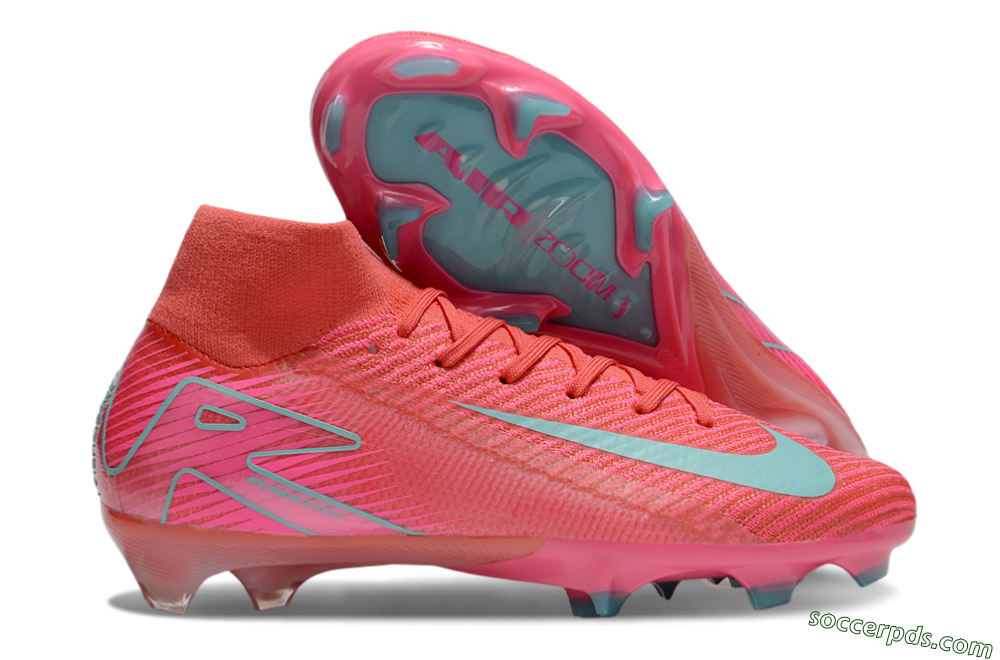 Nike Air Zoom Mercurial Superfly 10 Elite FG High-Tops Football Boots - Red/Jade/Pink 1