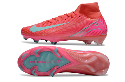 Nike Air Zoom Mercurial Superfly 10 Elite FG High-Tops Football Boots - Red/Jade/Pink