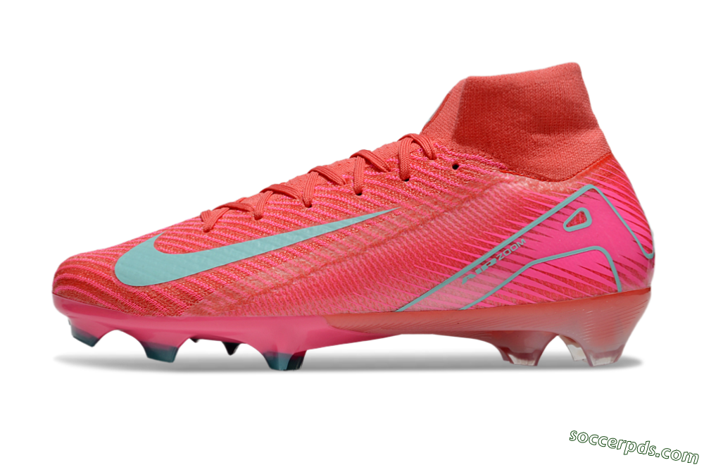 Nike Air Zoom Mercurial Superfly 10 Elite FG High-Tops Football Boots - Red/Jade/Pink 2