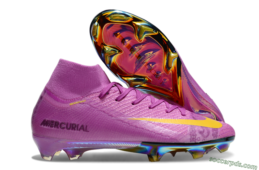 Nike Air Zoom Mercurial Superfly 10 Elite FG High-Tops Football Boots - Purple/Yellow/Gold 1