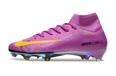 Nike Air Zoom Mercurial Superfly 10 Elite FG High-Tops Football Boots - Purple/Yellow/Gold