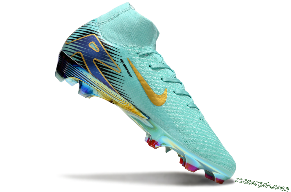 Nike Air Zoom Mercurial Superfly 10 Elite FG High-Tops Football Boots - Jade/Gold/Blue 4