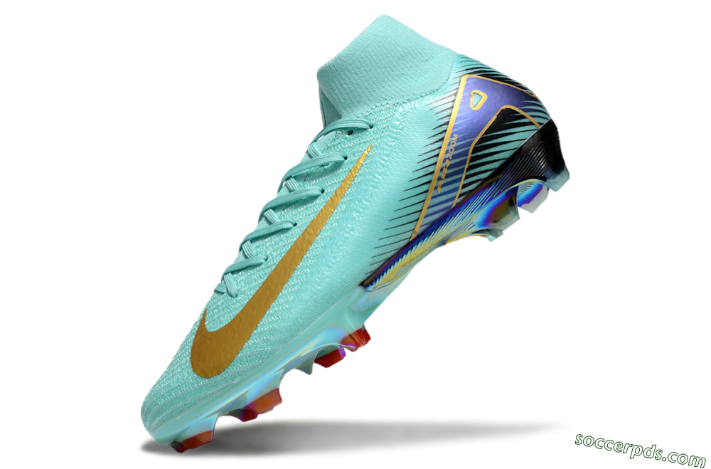 Nike Air Zoom Mercurial Superfly 10 Elite FG High-Tops Football Boots - Jade/Gold/Blue 5