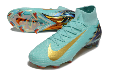 Nike Air Zoom Mercurial Superfly 10 Elite FG High-Tops Football Boots - Jade/Gold/Blue