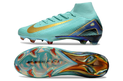 Nike Air Zoom Mercurial Superfly 10 Elite FG High-Tops Football Boots - Jade/Gold/Blue