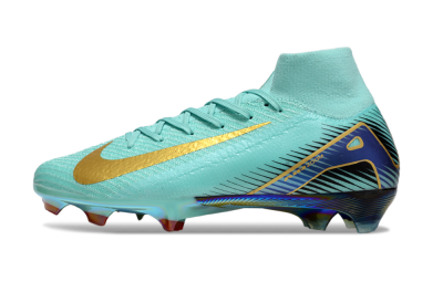 Nike Air Zoom Mercurial Superfly 10 Elite FG High-Tops Football Boots - Jade/Gold/Blue