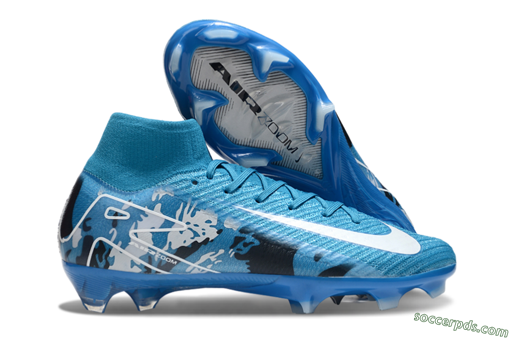 Nike Air Zoom Mercurial Superfly 10 Elite FG High-Tops Football Boots - Blue/White/Black 1