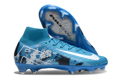 Nike Air Zoom Mercurial Superfly 10 Elite FG High-Tops Football Boots - Blue/White/Black
