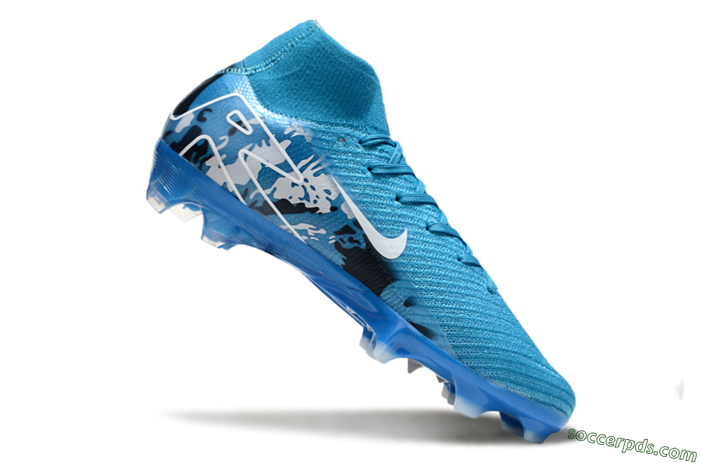 Nike Air Zoom Mercurial Superfly 10 Elite FG High-Tops Football Boots - Blue/White/Black 4