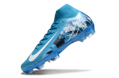 Nike Air Zoom Mercurial Superfly 10 Elite FG High-Tops Football Boots - Blue/White/Black
