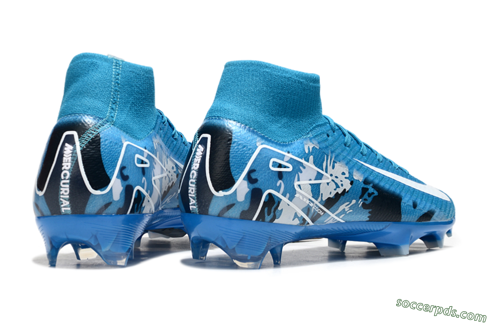 Nike Air Zoom Mercurial Superfly 10 Elite FG High-Tops Football Boots - Blue/White/Black 6