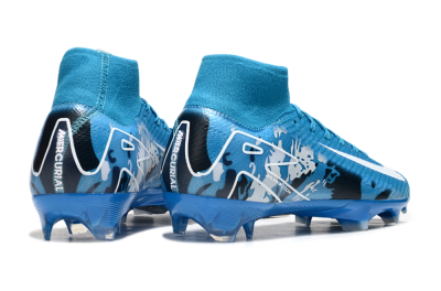 Nike Air Zoom Mercurial Superfly 10 Elite FG High-Tops Football Boots - Blue/White/Black