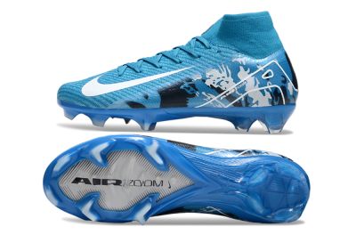 Nike Air Zoom Mercurial Superfly 10 Elite FG High-Tops Football Boots - Blue/White/Black