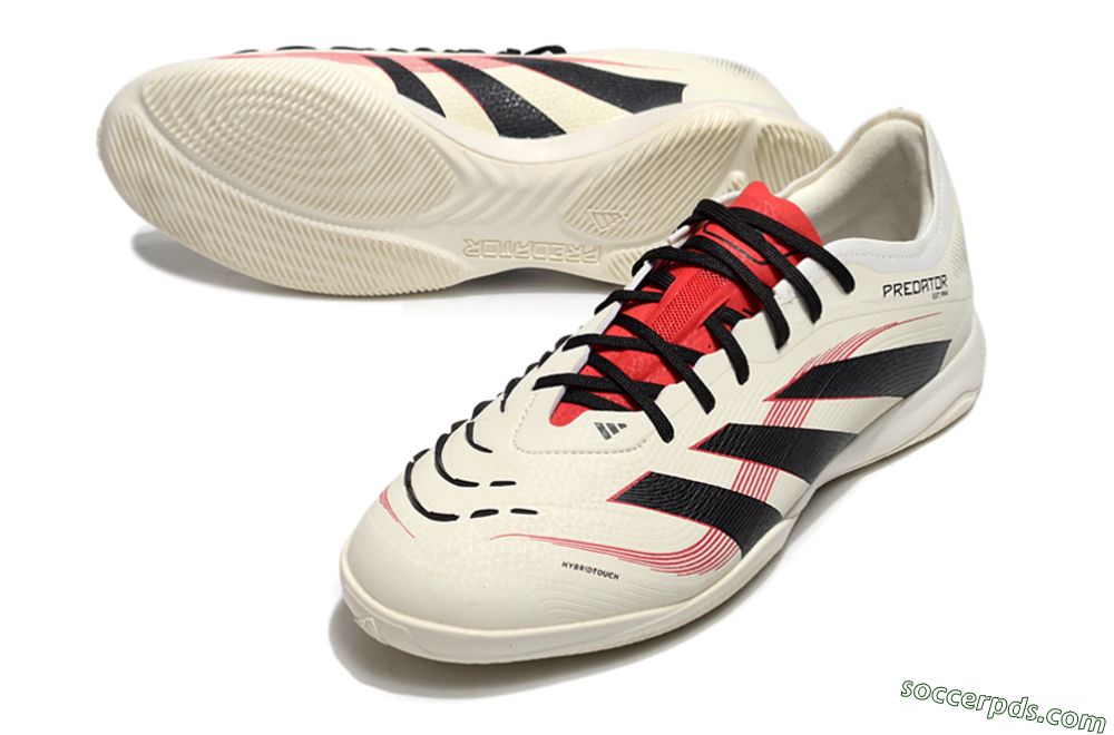 Adidas Predator 25 Elite IC Low-Tops Football Shoes - Beige/Black/Red 3