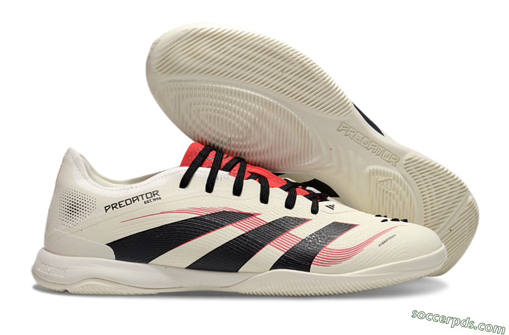 Adidas Predator 25 Elite IC Low-Tops Football Shoes - Beige/Black/Red 1