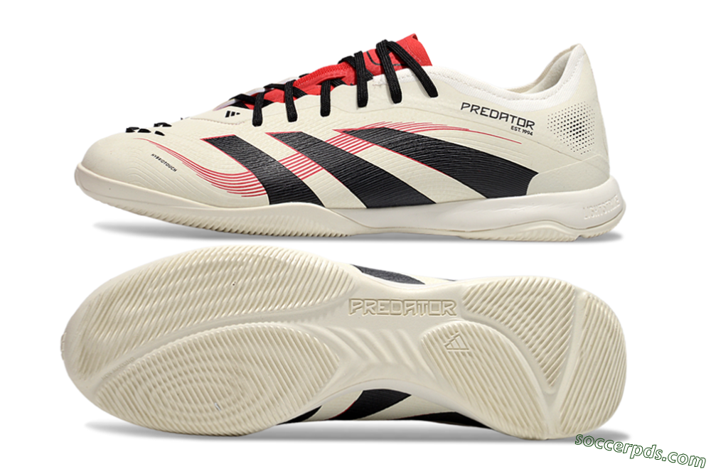 Adidas Predator 25 Elite IC Low-Tops Football Shoes - Beige/Black/Red 0