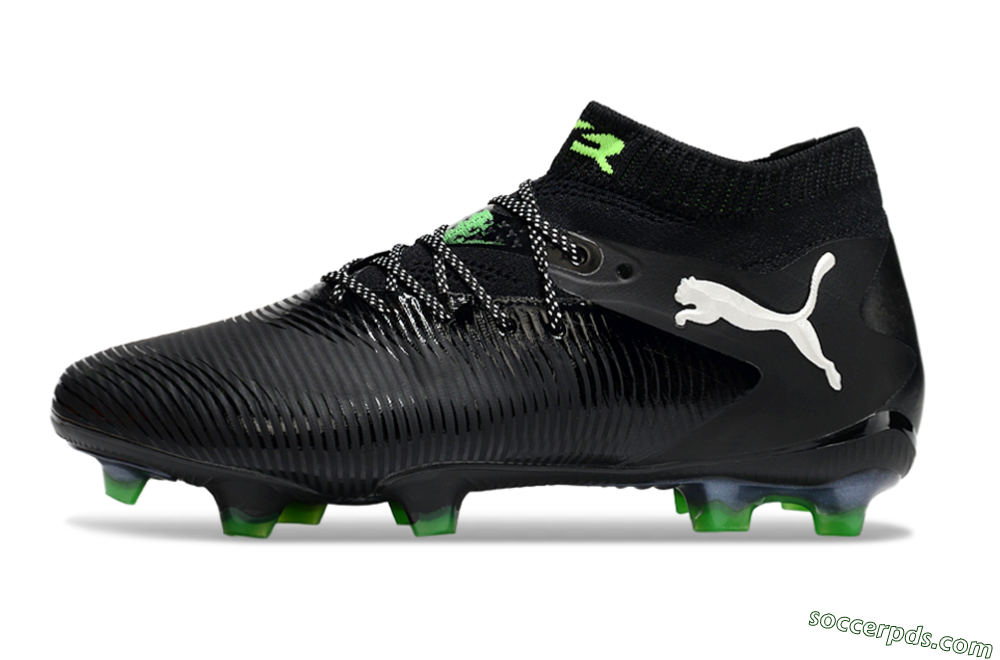 Puma Future 8 Ultimate FG Low-Tops Football Boots - Black/White/Yellow 2