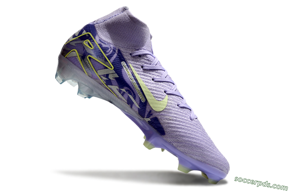 Nike Air Zoom Mercurial Superfly 10 Elite FG High-Tops Football Boots - Purple/Yellow 4