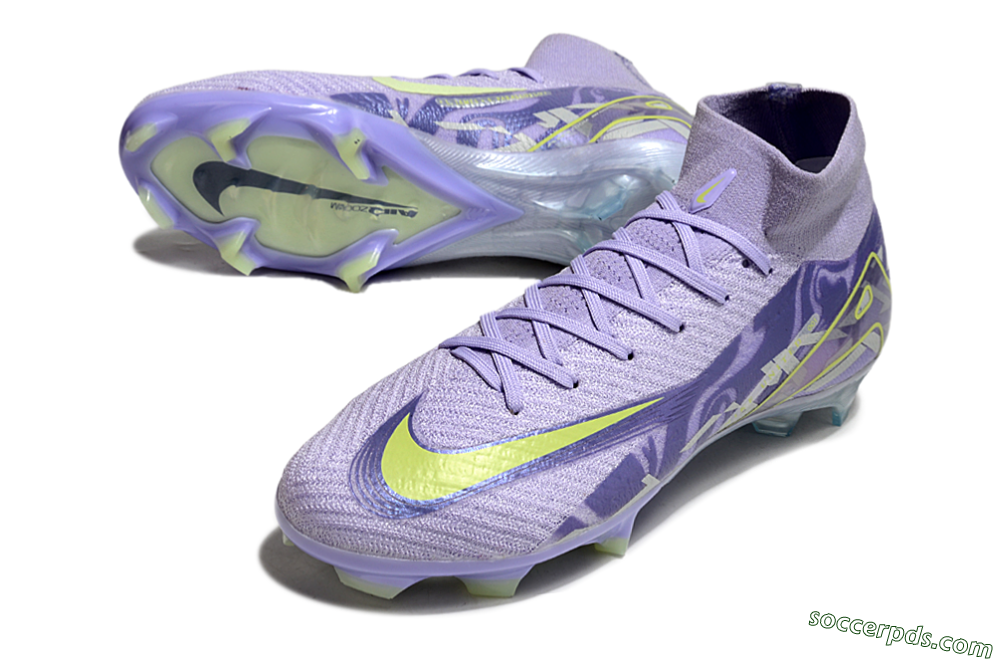 Nike Air Zoom Mercurial Superfly 10 Elite FG High-Tops Football Boots - Purple/Yellow 3