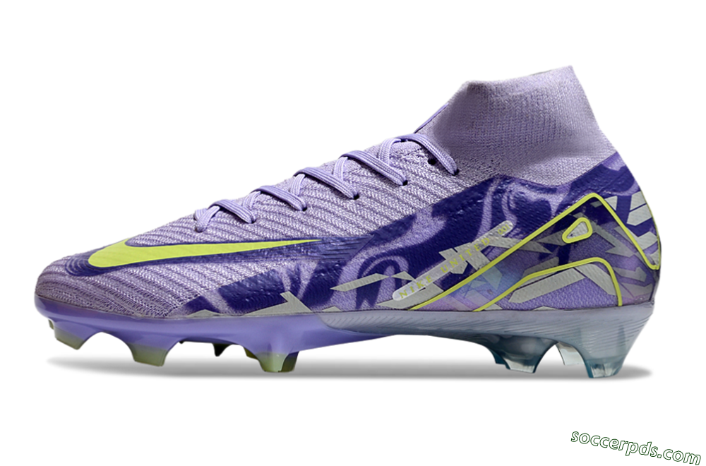 Nike Air Zoom Mercurial Superfly 10 Elite FG High-Tops Football Boots - Purple/Yellow 2