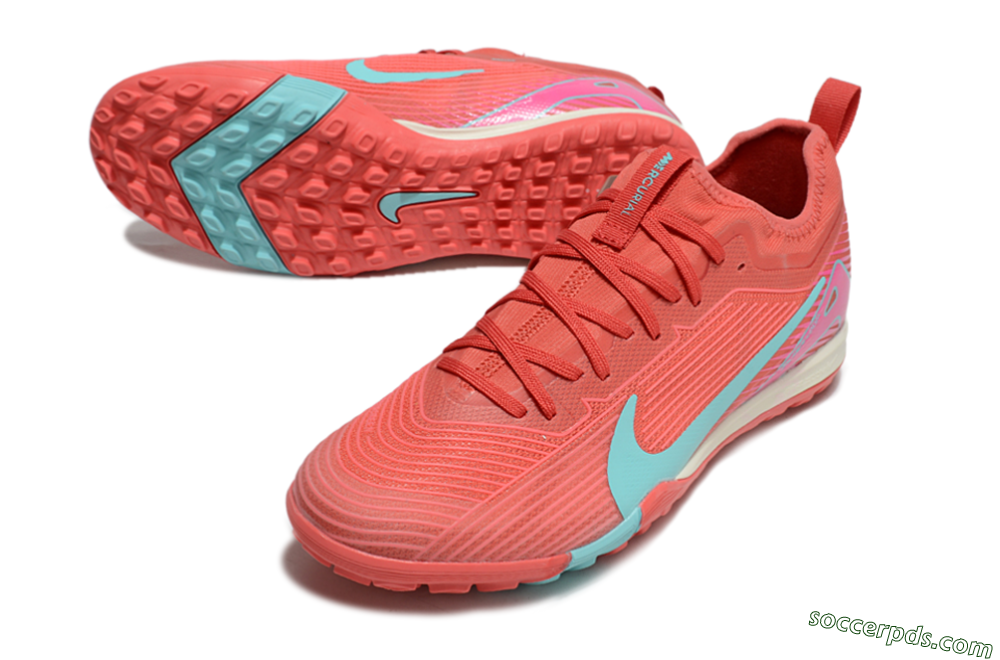 Nike Air Zoom Mercurial Vapor 16 Pro TF Low-Tops Football Shoes - Red/Jade/Pink 3