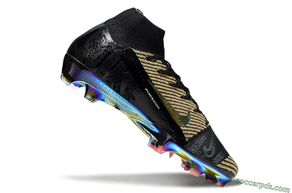 Nike Air Zoom Mercurial Superfly 10 Elite FG High-Tops Football Boots - Black/Gold/White 4