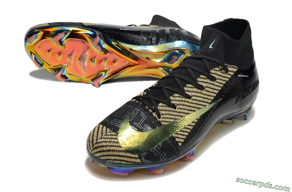 Nike Air Zoom Mercurial Superfly 10 Elite FG High-Tops Football Boots - Black/Gold/White 3